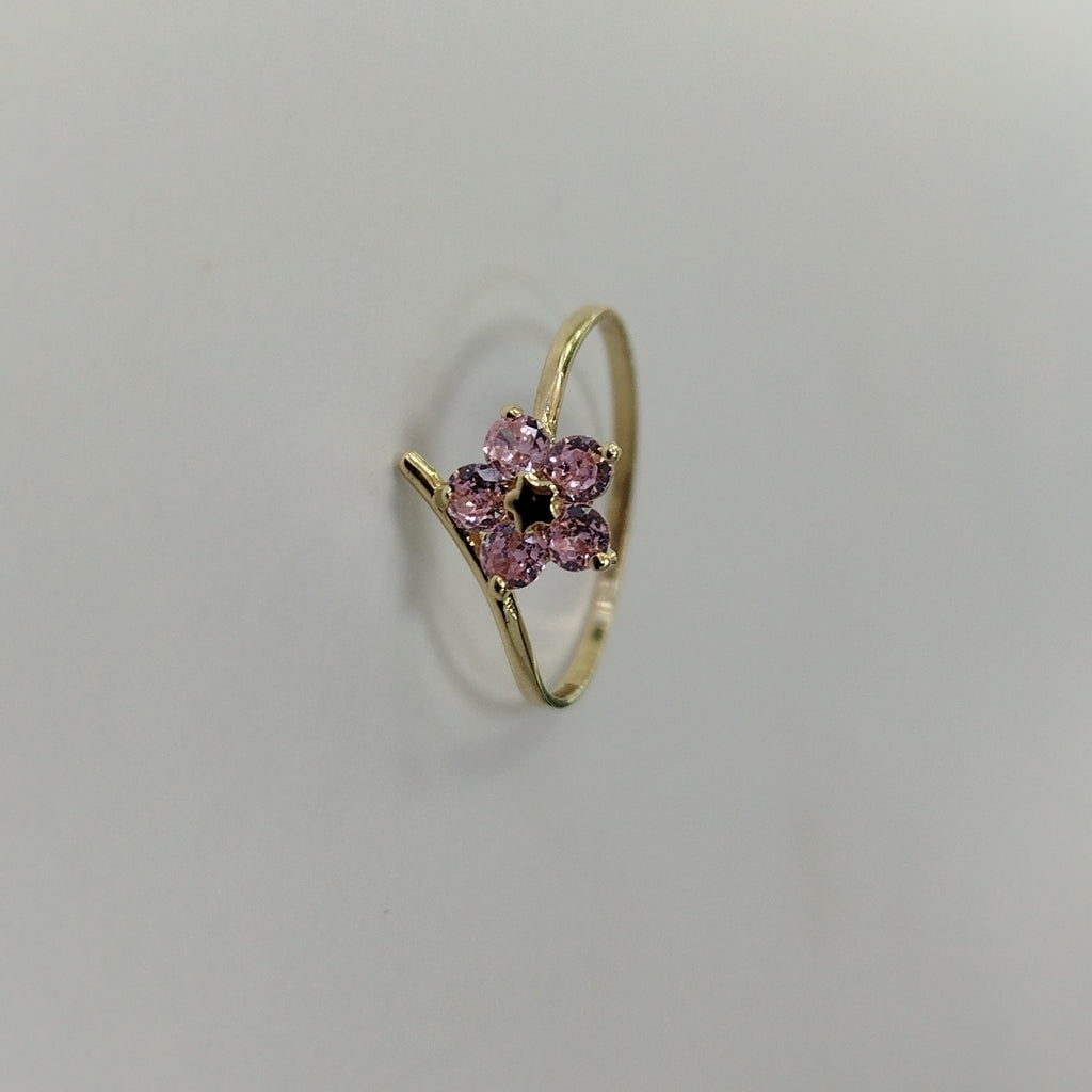 ANILLOS FIG FLOR PIEDRAS COL 14K TALLA 7 0.8 GR (NUEVO)