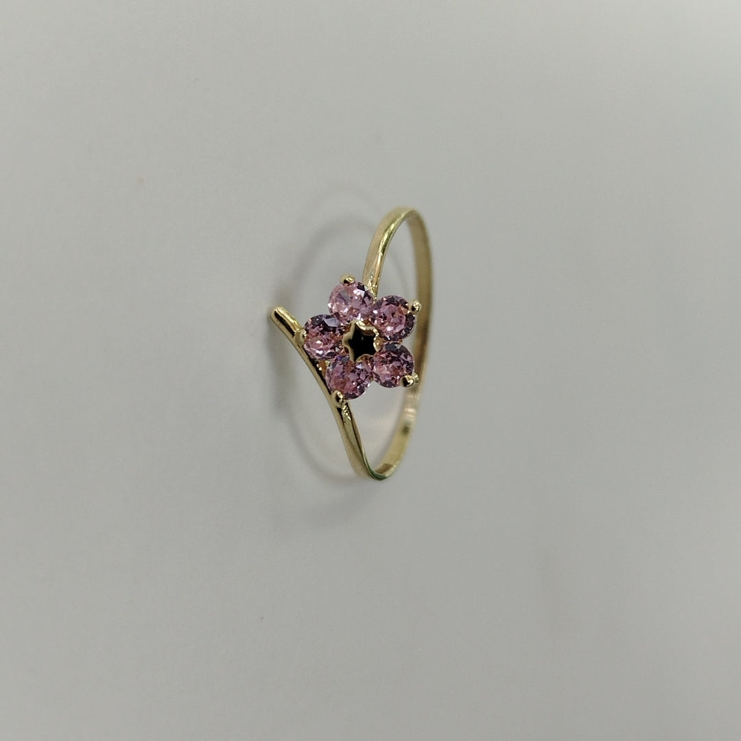ANILLOS FIG FLOR PIEDRAS COL 14K TALLA 7 0.8 GR (NUEVO)