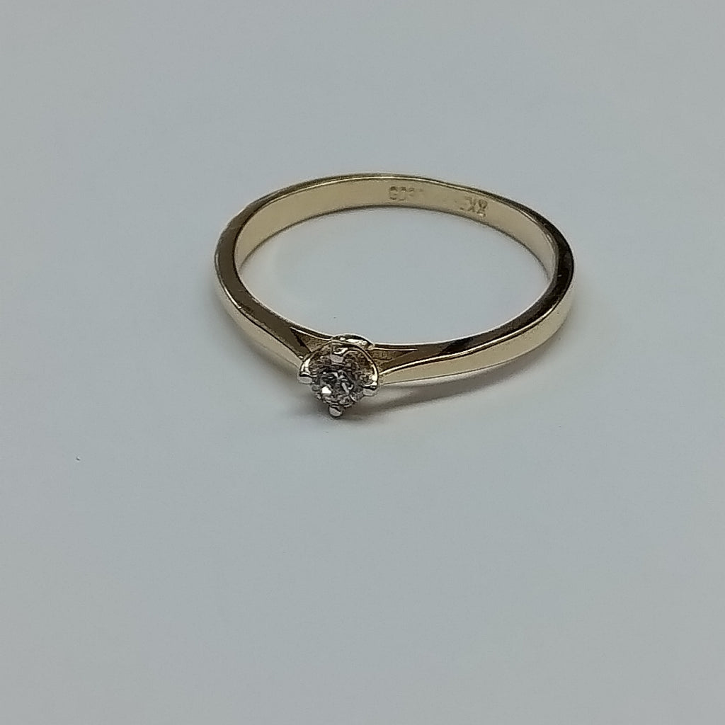 ANILLO ANILLITO SOLITARIO CIRCONIA 14K 7 TALLA 1.6 GR (NUEVO)