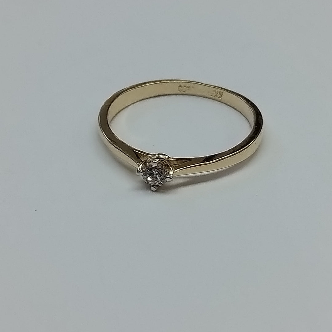 ANILLO ANILLITO SOLITARIO CIRCONIA 14K 7 TALLA 1.6 GR (NUEVO)