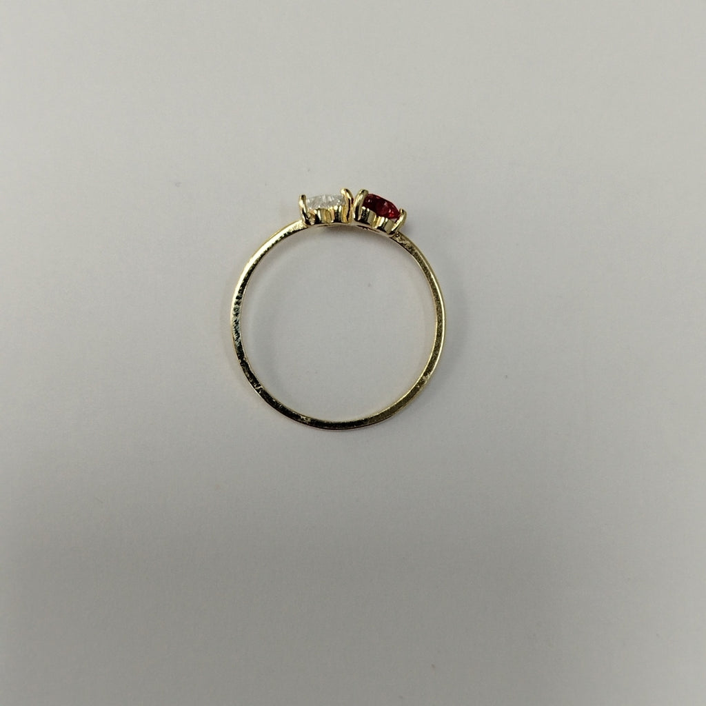 ANILLOS CON CIRCONIA T PIEDRA DE COLOR 14K TALLA 7 1.1 GR (NUEVO)