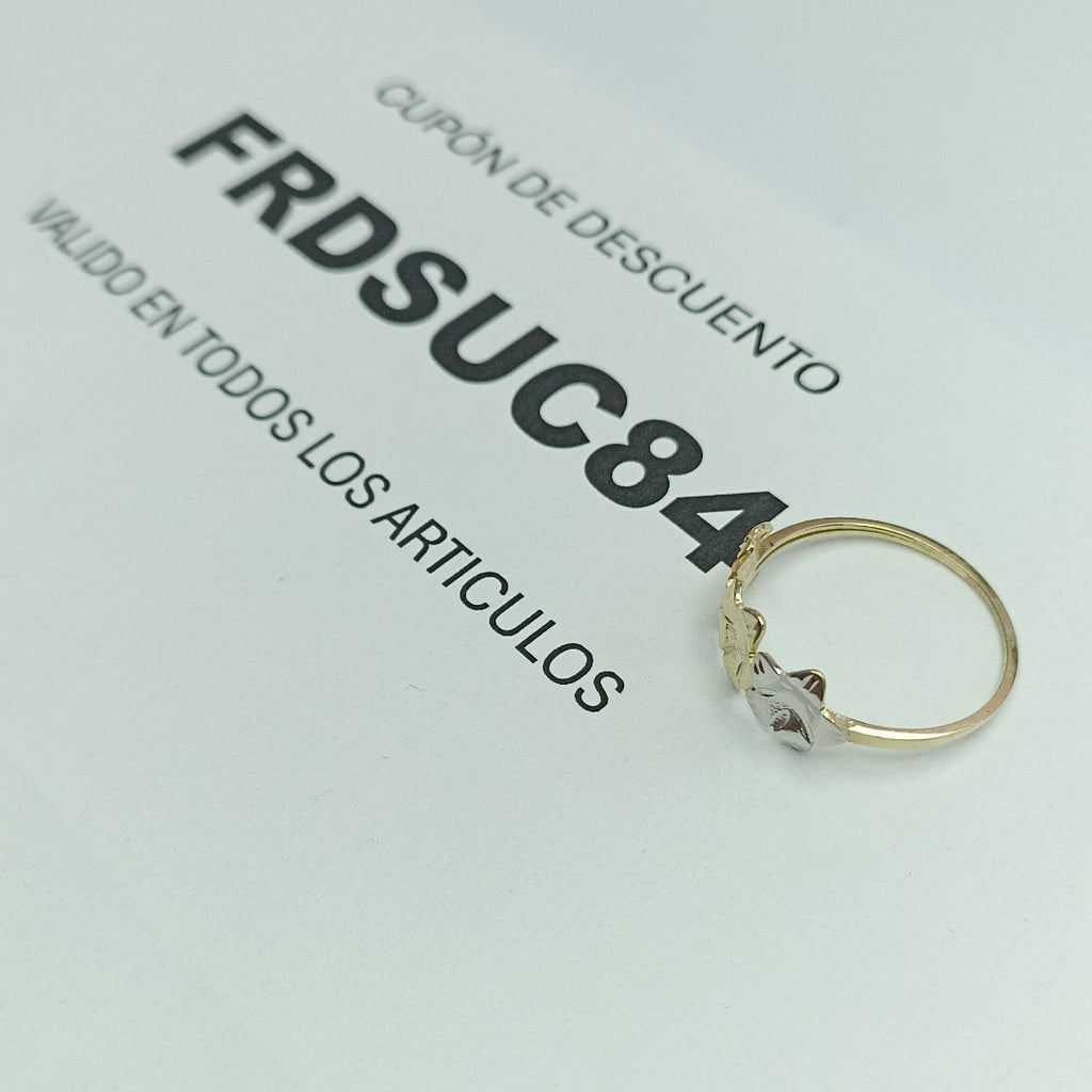 ANILLOS ANILLITO FIG FLORES 10K TALLA 9 1.2 GR (NUEVO)