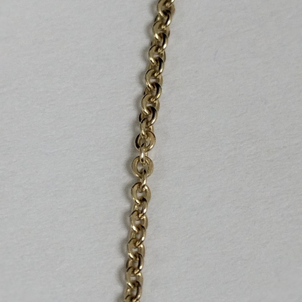 CADENA TEJIDO GARGANTILLA ESPECIAL C FLORES 14K 45 CM 3 GR (NUEVO)