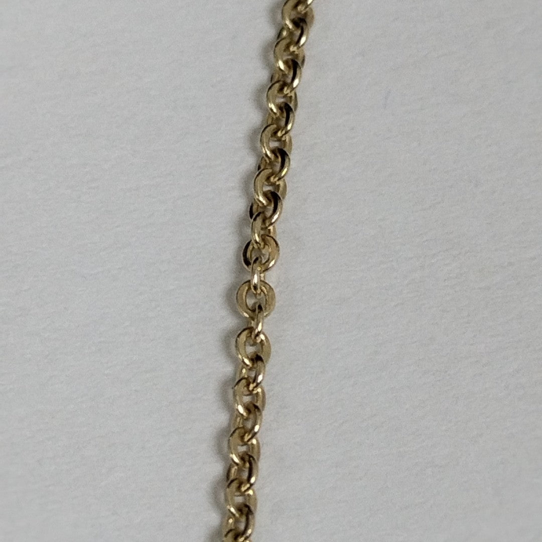 CADENA TEJIDO GARGANTILLA ESPECIAL C FLORES 14K 45 CM 3 GR (NUEVO)