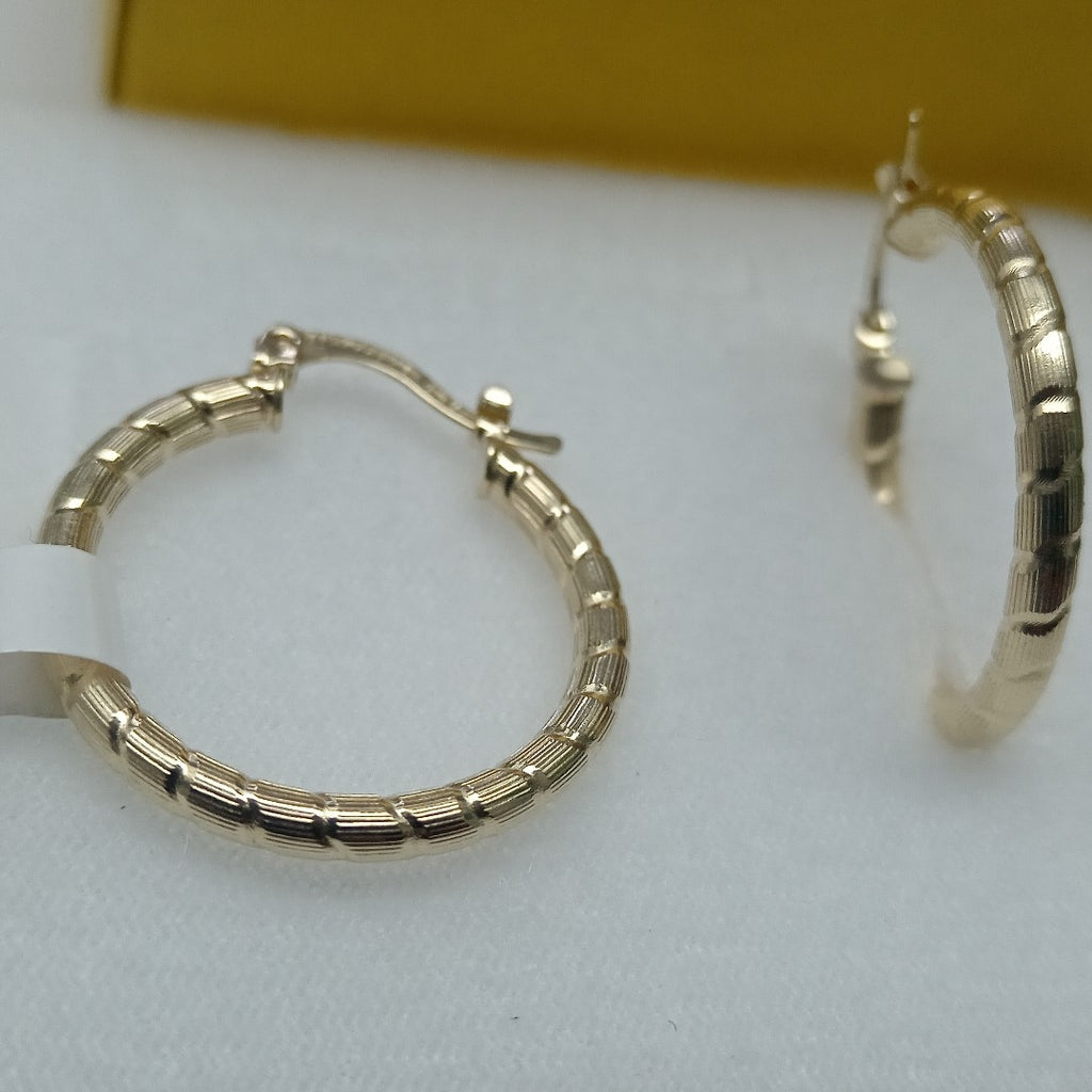 ARETES ARRACADAS LABRADAS 14K 3.3 GR (NUEVO)