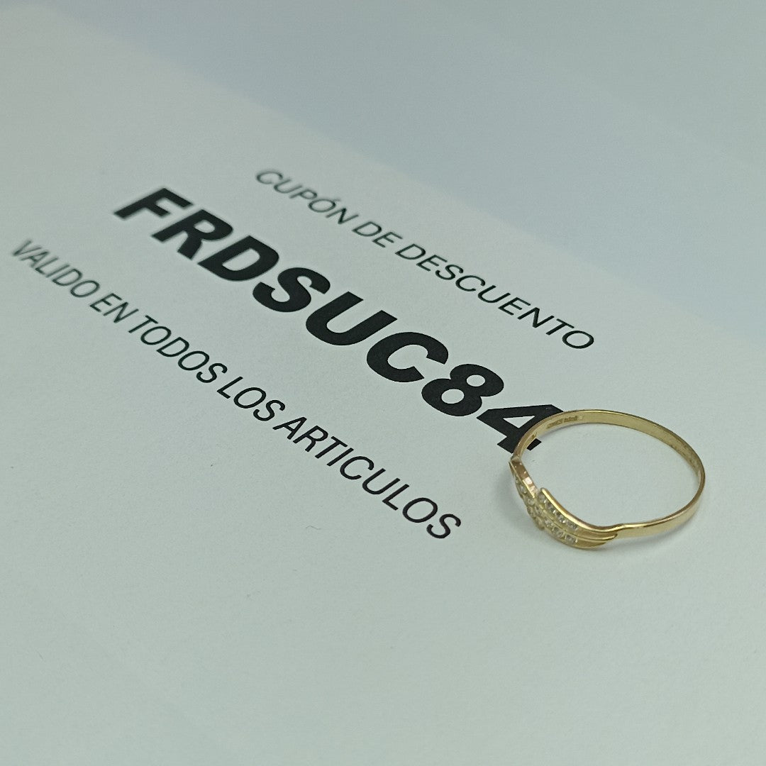 ANILLOS C CIRCONIAS 14K TALLA 9 0.9 GR (NUEVO)