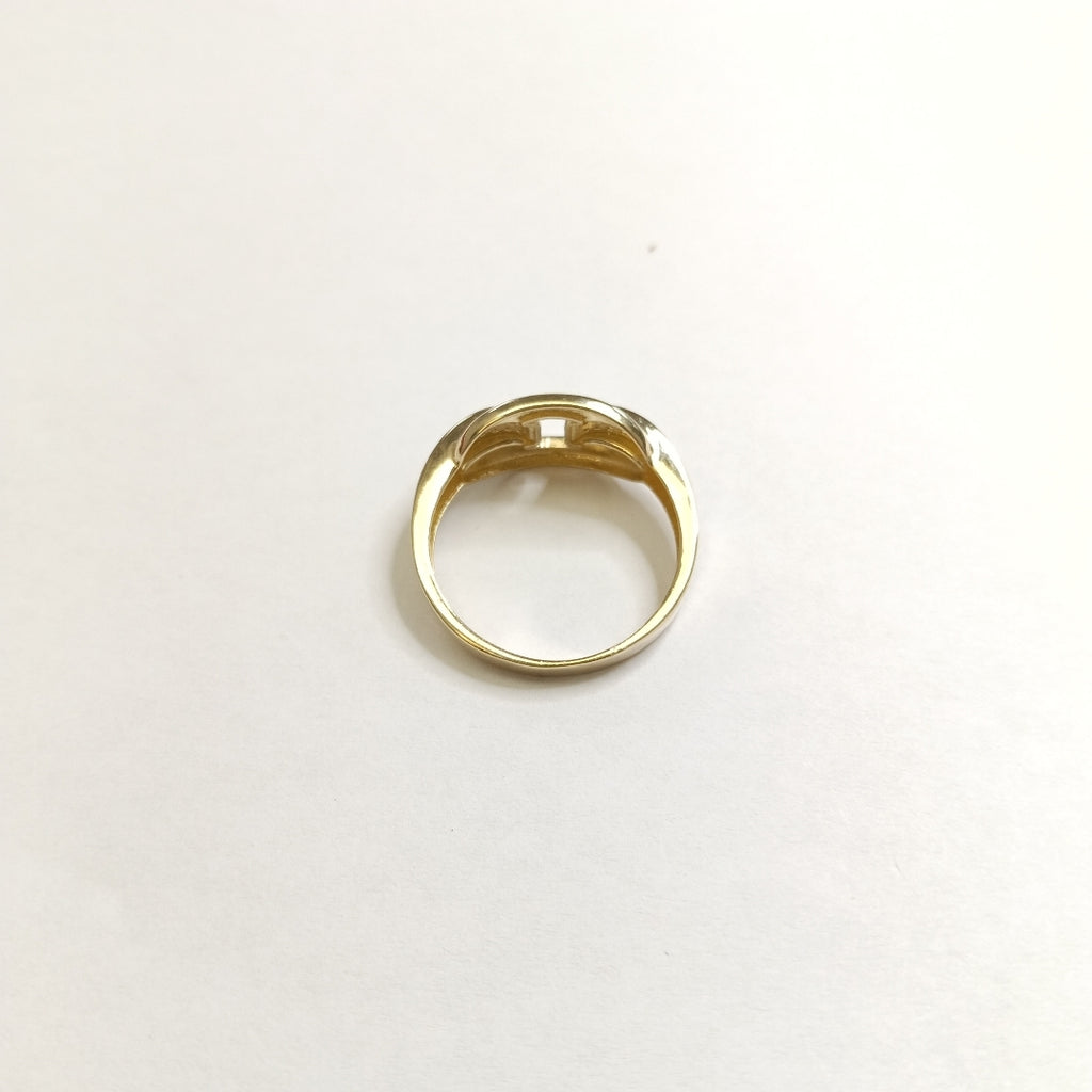 ANILLO ANILLITO C CIRCONIAS 10K 8.5 TALLA 2.7 GR (NUEVO)