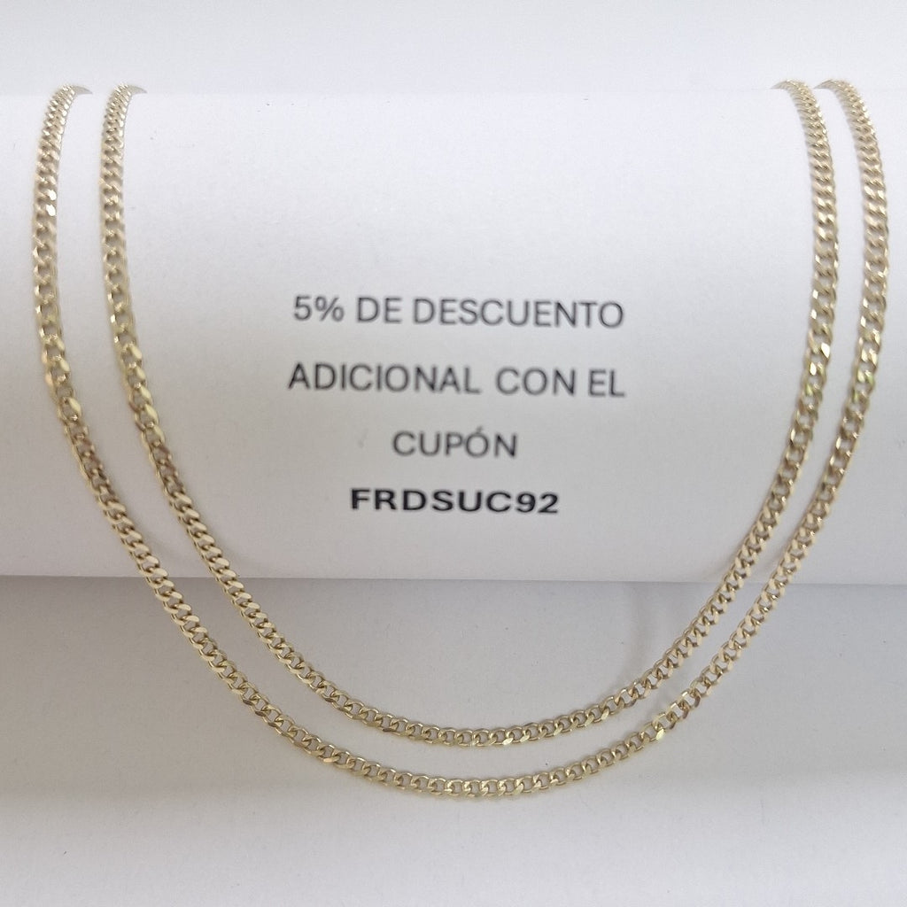 CADENAS TEJIDO BARBADA ORO 10K 55 CM 3.8 GR (NUEVO)