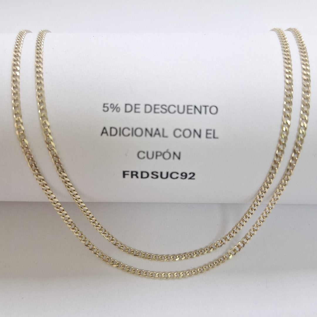 CADENAS TEJIDO BARBADA ORO 10K 55 CM 3.8 GR (NUEVO)