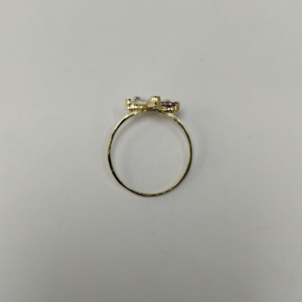 ANILLOS FLOR CON PIEDRAS DE COLOR 14K TALLA 7 1.4 GR (NUEVO)