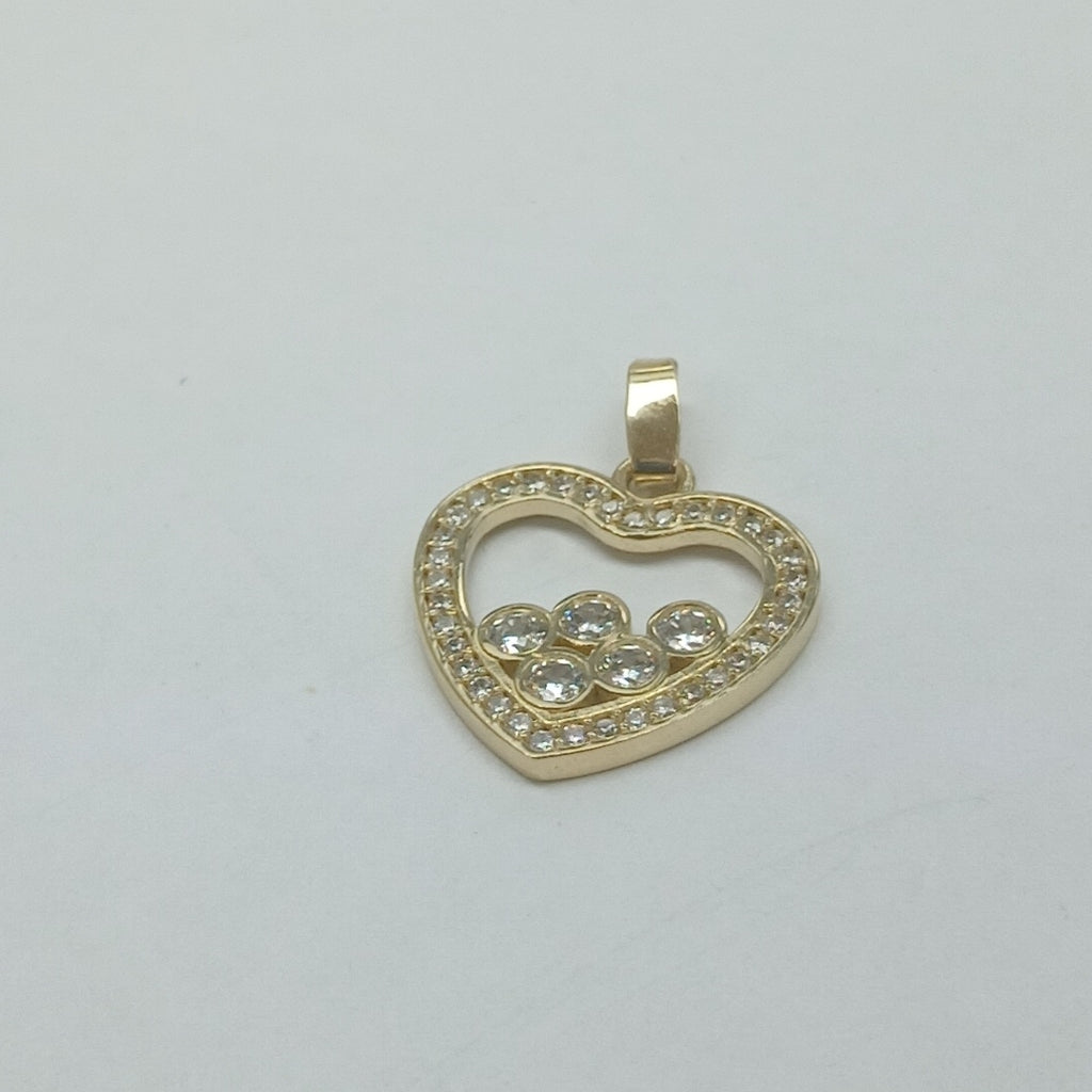 DIJE CORAZON CON CIRCONIAS 14K 1.7 GR (NUEVO)