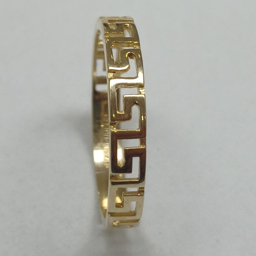 ANILLO ARGOLLA C GRECAS 14K 7 TALLA 1.5 GR (NUEVO)