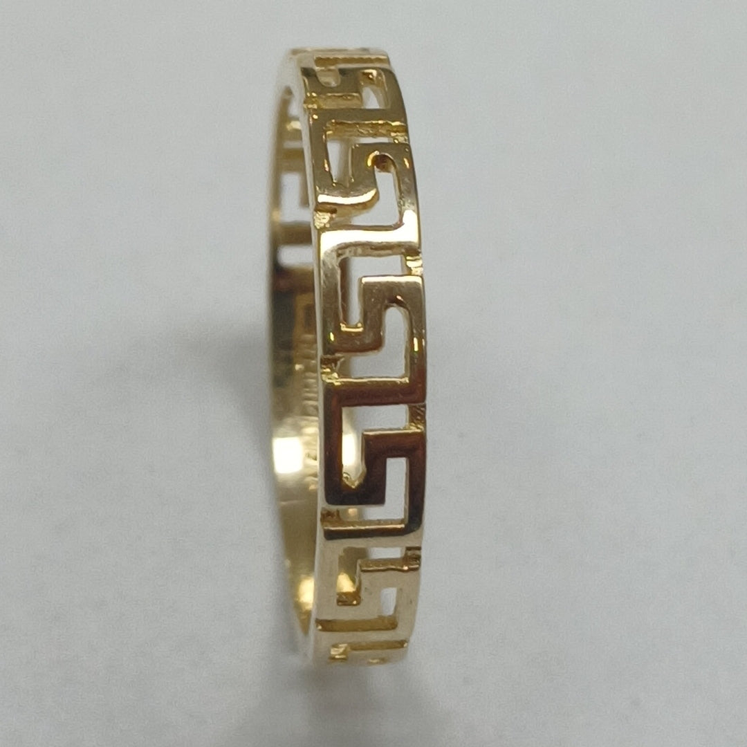 ANILLO ARGOLLA C GRECAS 14K 7 TALLA 1.5 GR (NUEVO)