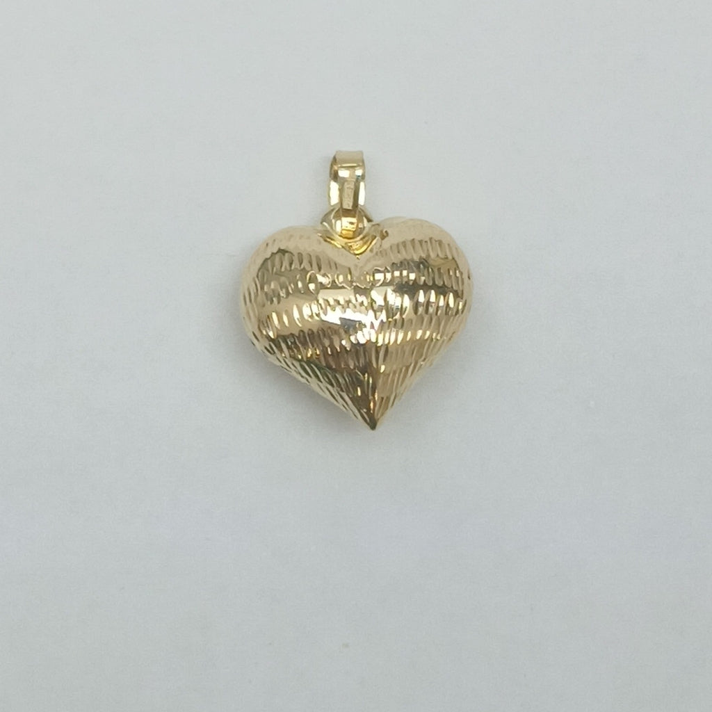 DIJE TEJIDO CORAZON LABRADO 14K 1.2 GR (NUEVO)