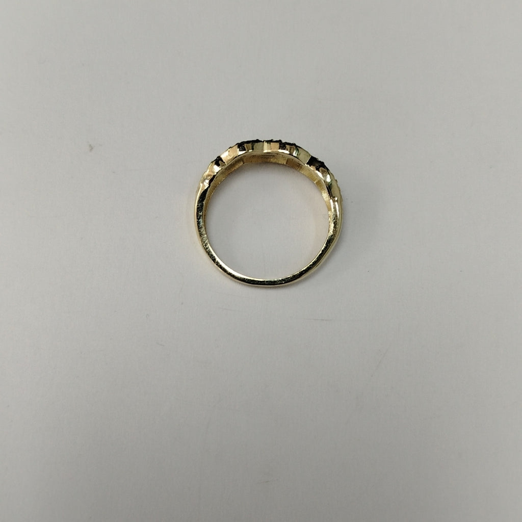 ANILLOS TRENZADO CON CIRCONIAS 14K TALLA 7 2.3 GR (NUEVO)