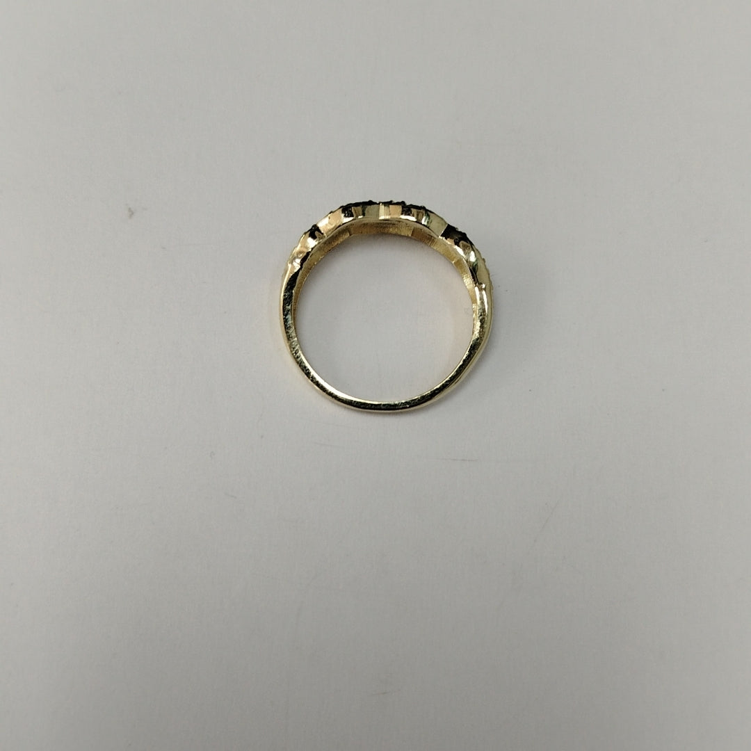 ANILLOS TRENZADO CON CIRCONIAS 14K TALLA 7 2.3 GR (NUEVO)