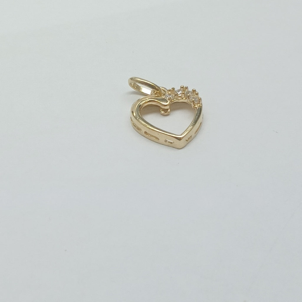 DIJE CORAZON CON CIRCONIAS 14K 1.3 GR (NUEVO)