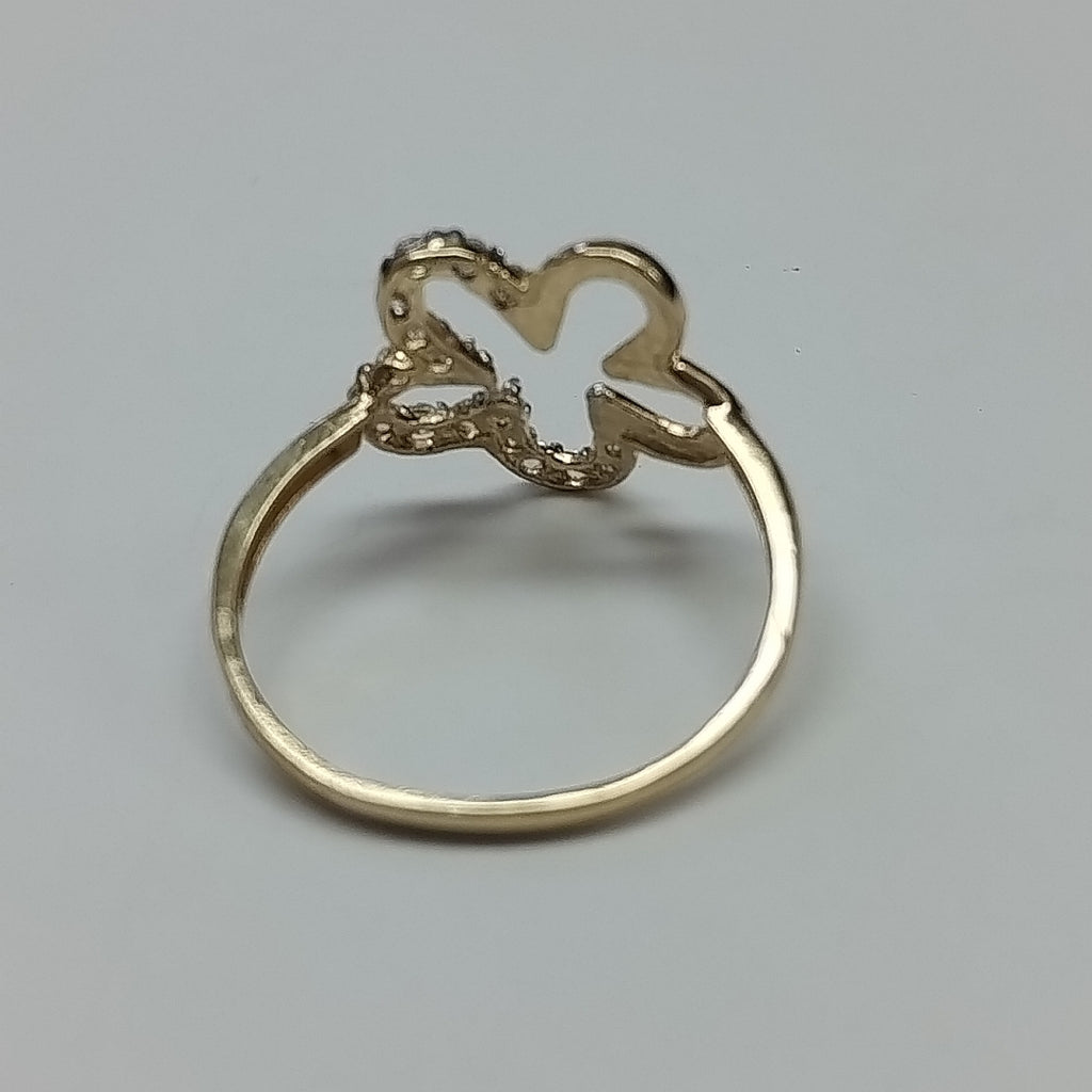 ANILLOS FIG FLOR C CIRCONIAS 14K TALLA 8 1.6 GR (NUEVO)