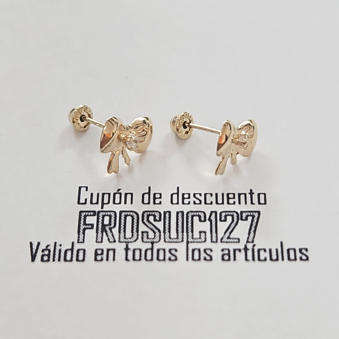 BROQUELES BROQUEL FIG MOÑO C CIRCONIA 14K 0.2441 GR (NUEVO)