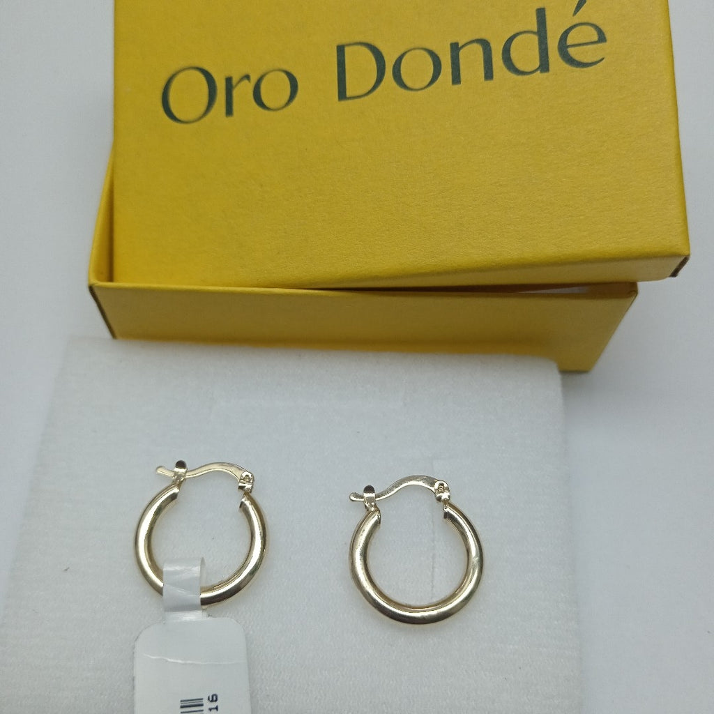 ARETES TEJIDO ARRACADAS LISAS 14K 1.6 GR (NUEVO)