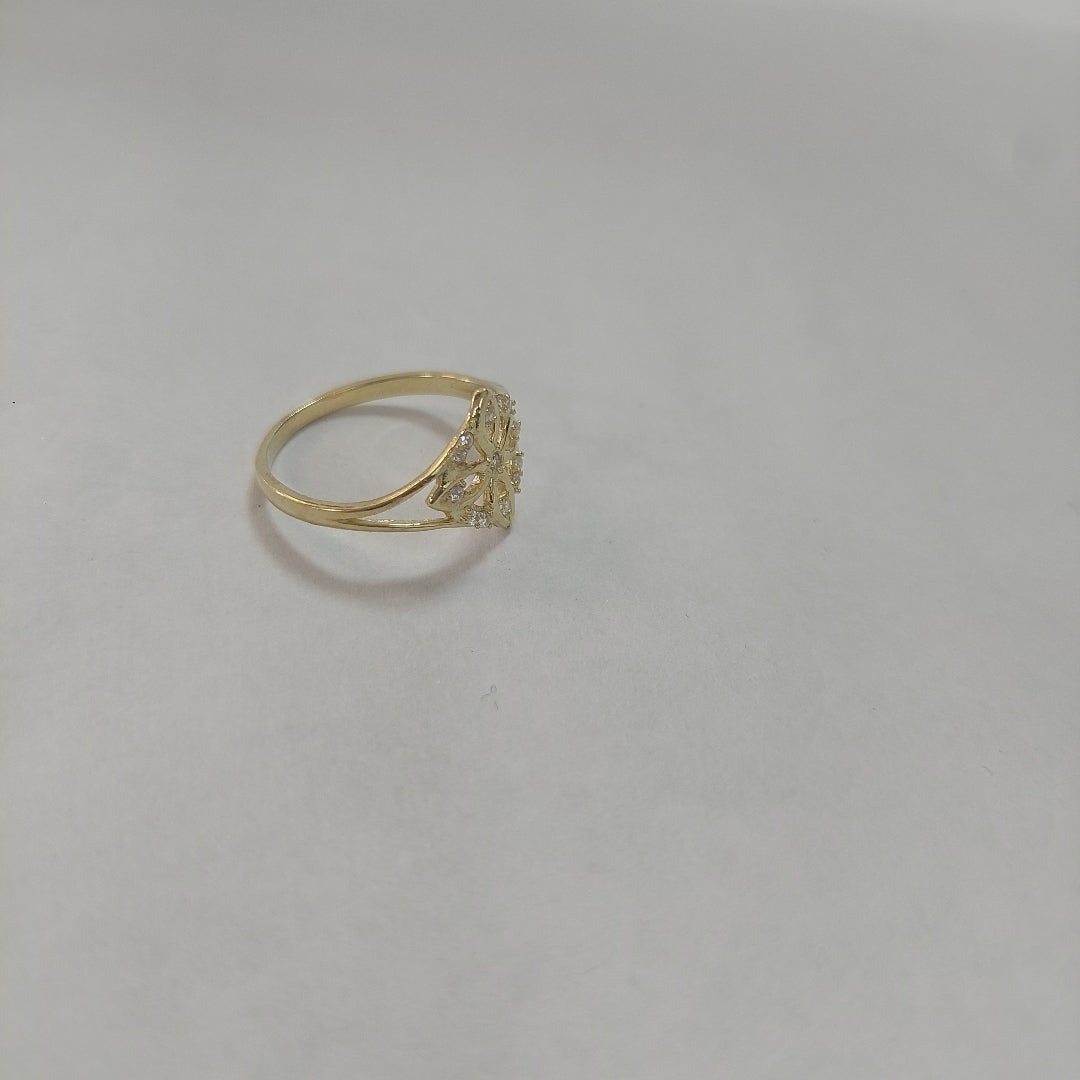 ANILLOS ANILLITO FIG NUDO DE BRUJA CON CIRCONIAS 10K TALLA 8 1.8 GR (NUEVO)