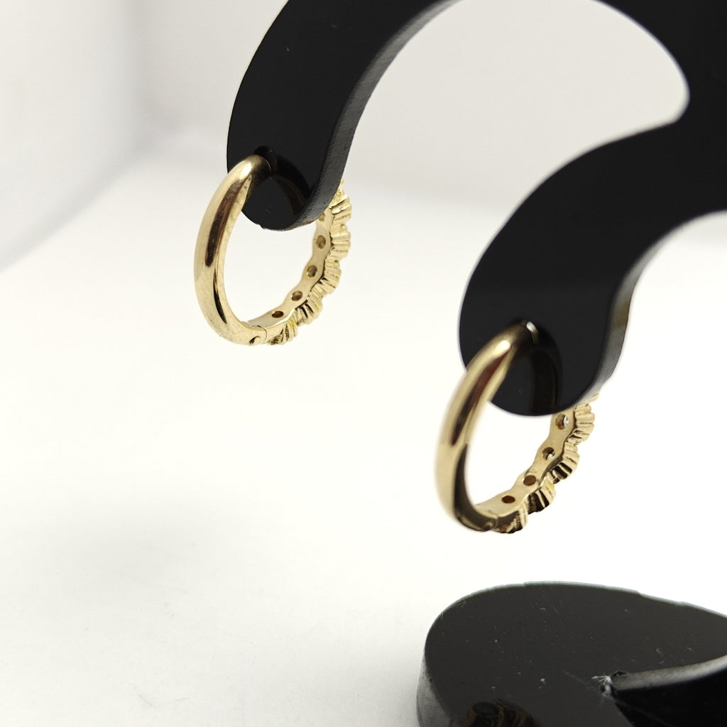 ARETES ARRACADA C CIRCONIAS 14K 2 GR (NUEVO)
