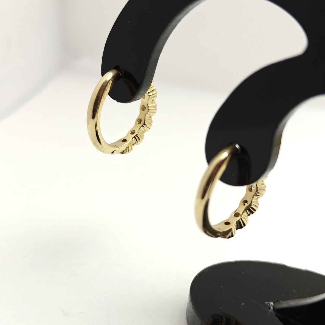 ARETES ARRACADA C CIRCONIAS 14K 2 GR (NUEVO)