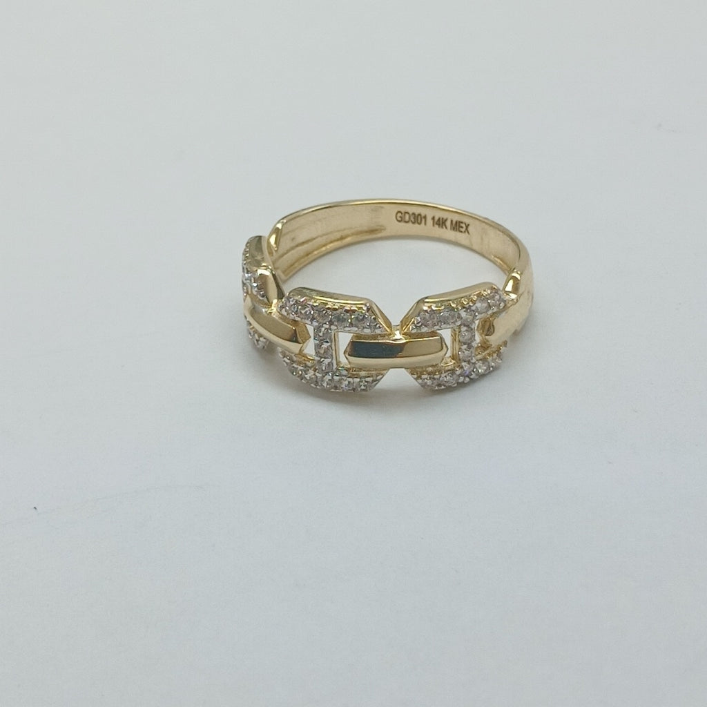 ANILLO ANILLITO C CIRCONIAS 14K 8 TALLA 2.8 GR (NUEVO)