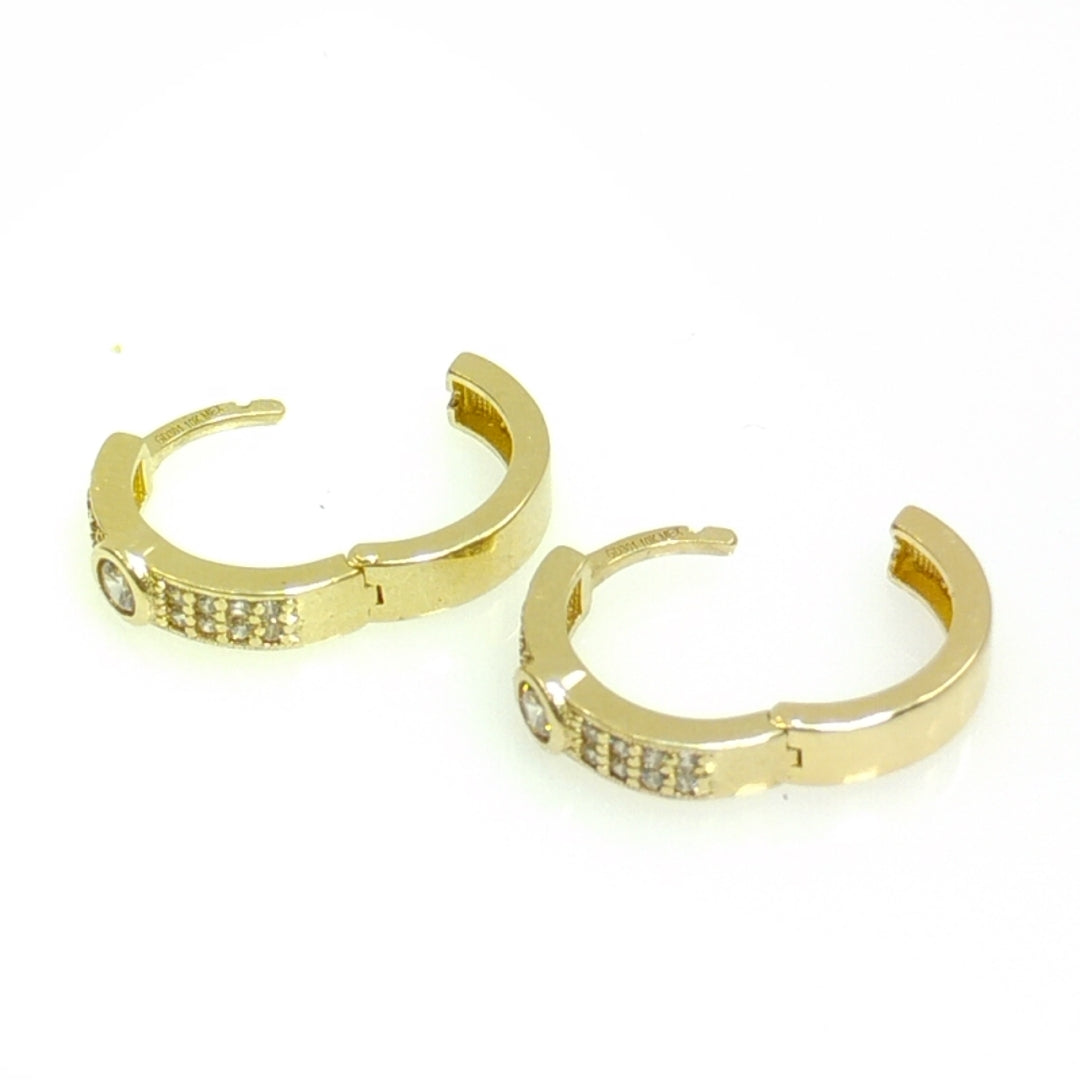ARETES ARRACADAS C CIRCONIAS 10K 2.6 GR (NUEVO)