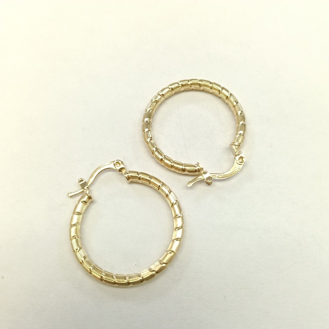 ARETES ARRACADAS LABRADAS 14K 3.2 GR (NUEVO)