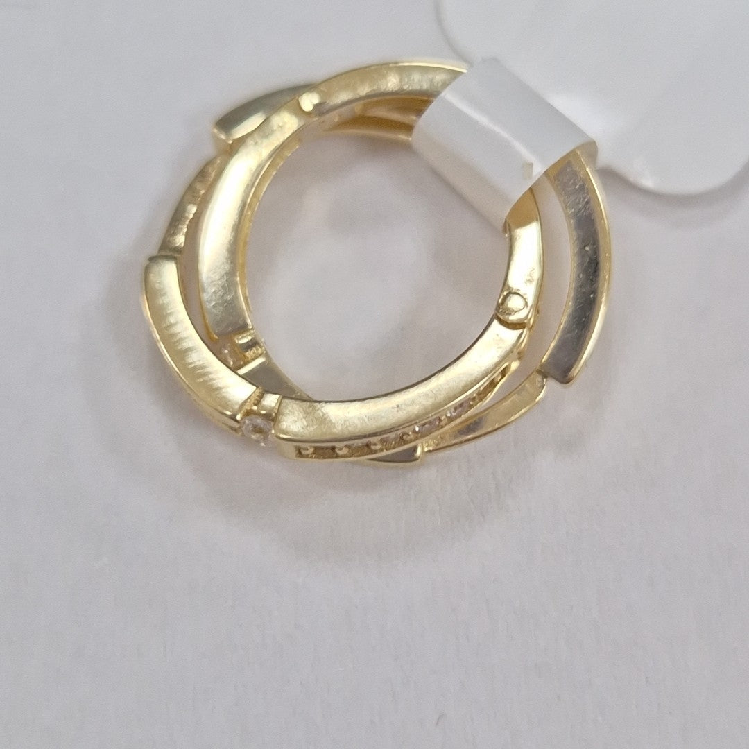 ARETES ARRACADAS C CIRCONIAS 14K 2.3 GR (NUEVO)