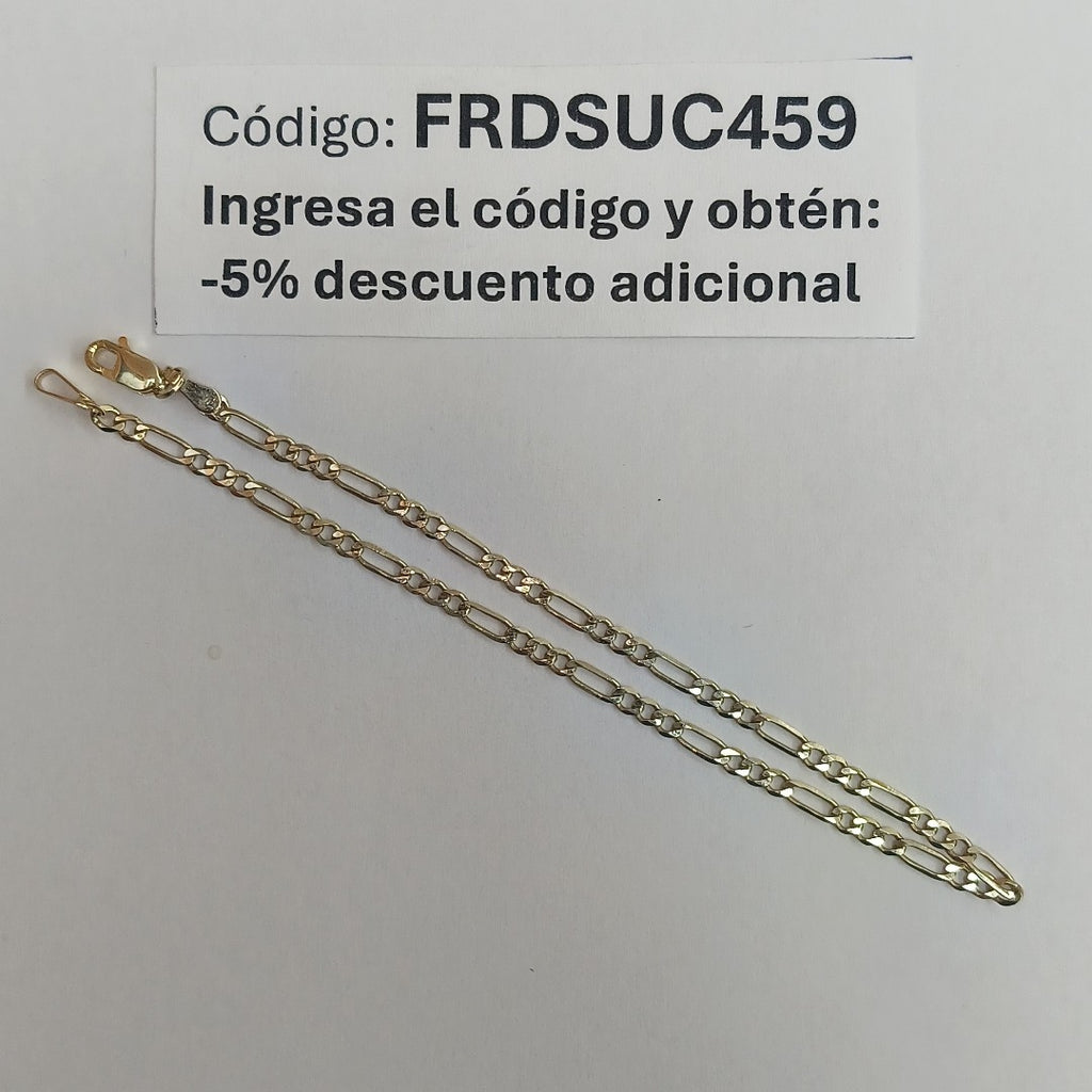 PULSERA TEJIDO 3X1 14K 21 CM 2.3 GR (NUEVO)