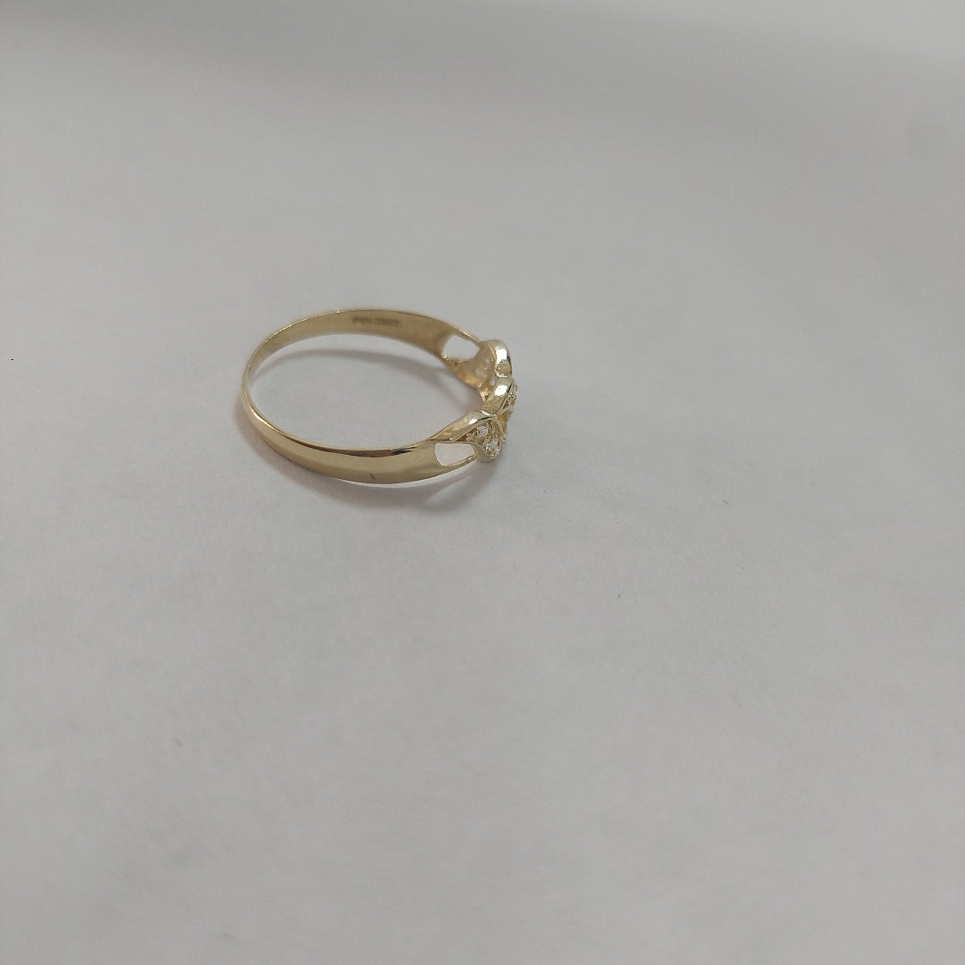 ANILLOS FIG FLOR C CIRCONIAS 14K TALLA 9 1.3 GR (NUEVO)