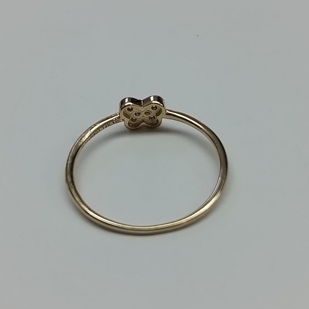 ANILLO ANILLITO MARIPOSA C CIRCONIAS 14K 7 TALLA 1 GR (NUEVO)