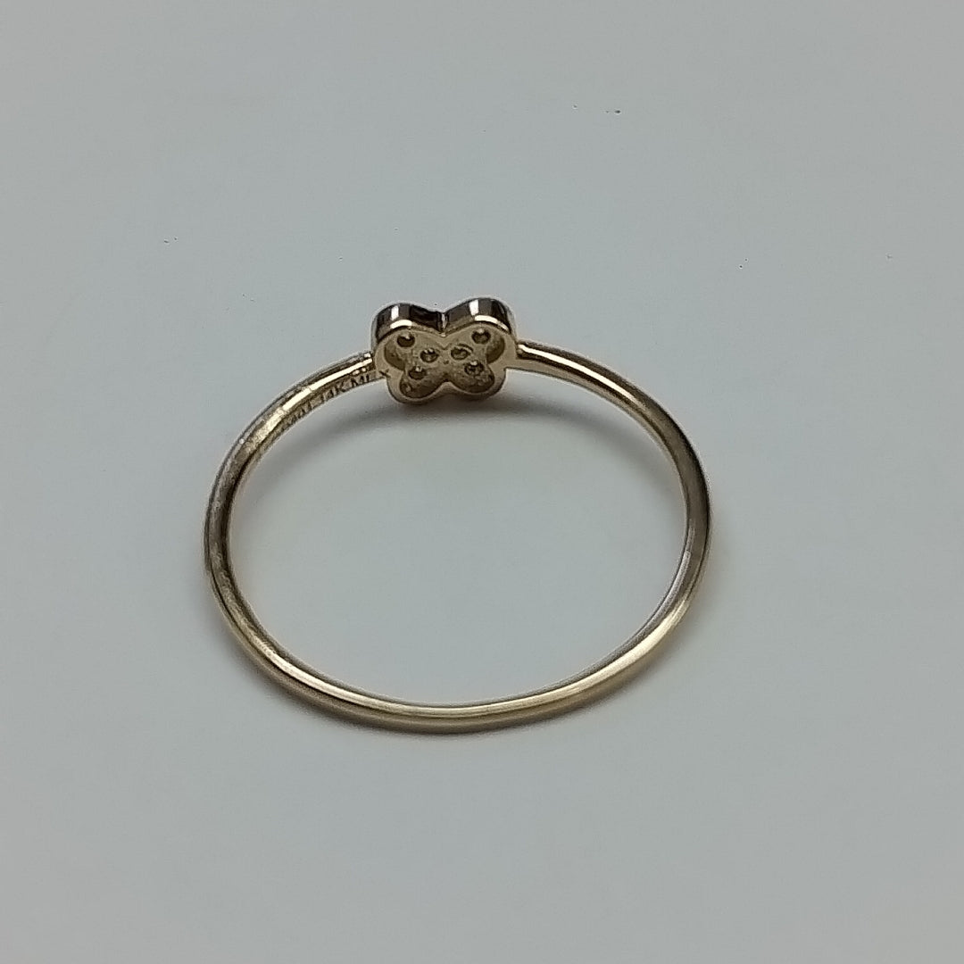 ANILLO ANILLITO MARIPOSA C CIRCONIAS 14K 7 TALLA 1 GR (NUEVO)