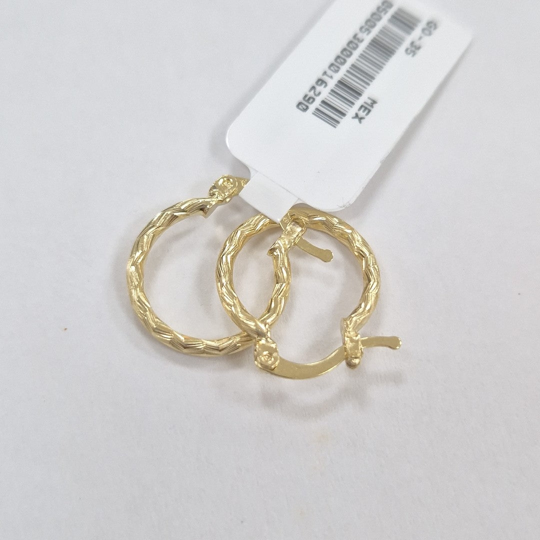 ARETES ARRACADAS TRENZADAS 14K 18 1.6 GR (NUEVO)
