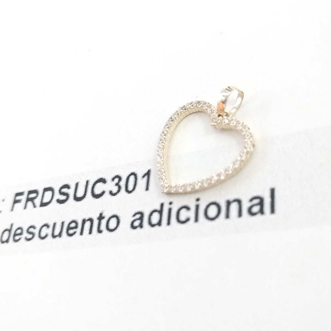 DIJE CORAZON CON CIRCONIAS 10K 1.3 GR (NUEVO)