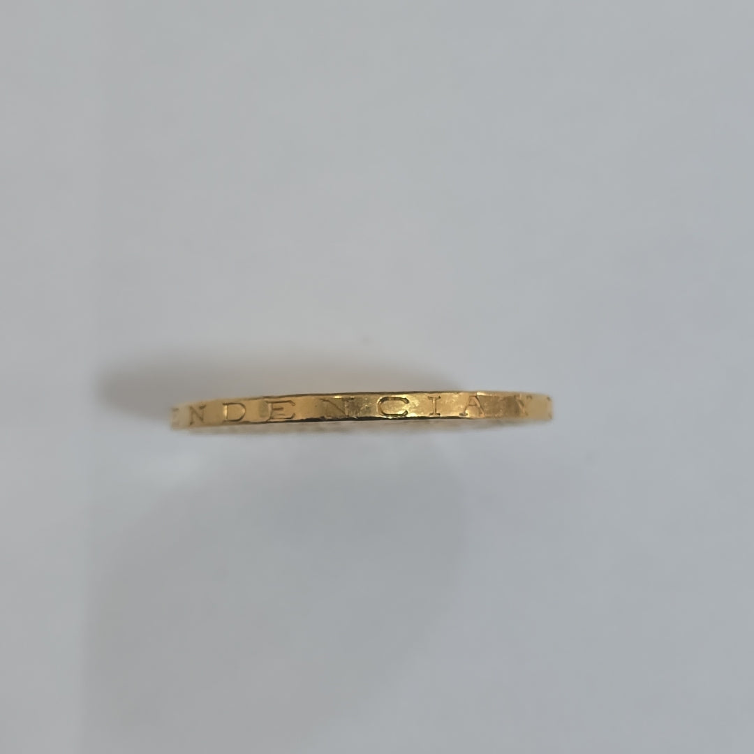K1 41.6 GRMS 21 K IDENTIFICACIÓN MONEDA NOMINATIVA MATERIALES ORO CANTI (SEMINUEVO)