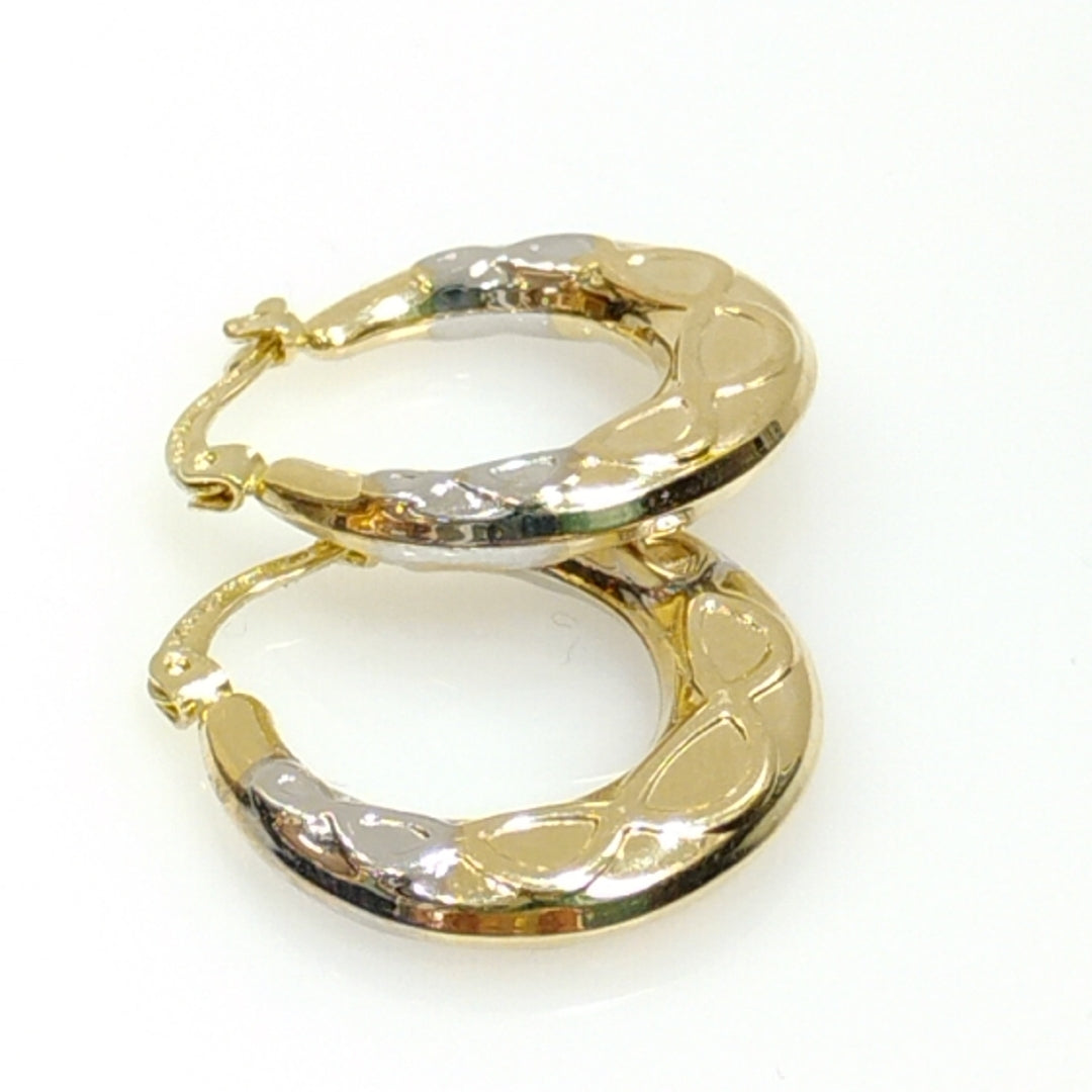 ARETES ARRACADAS COMBINADAS CON INFINITO 14K 2.3 GR (NUEVO)