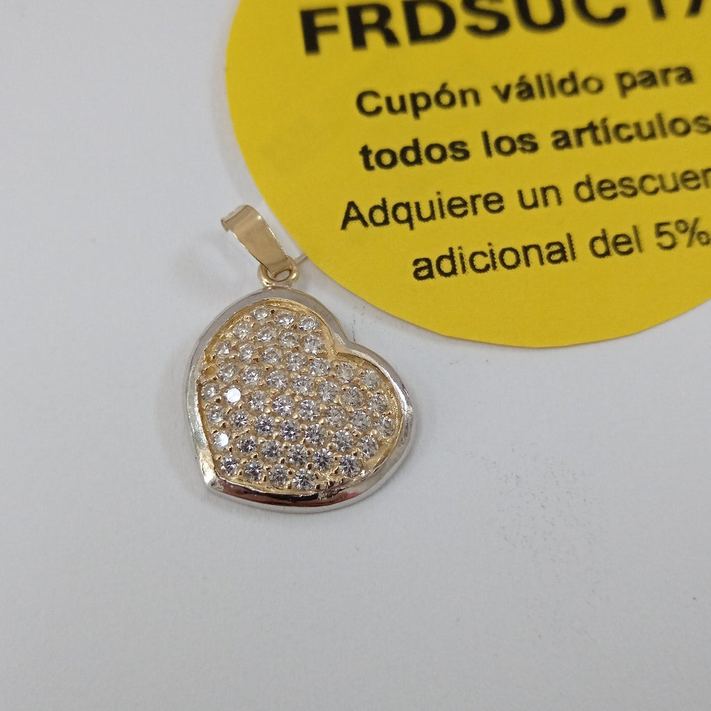 DIJE CORAZON CON CIRCONIAS 14K 1.8 GR (NUEVO)