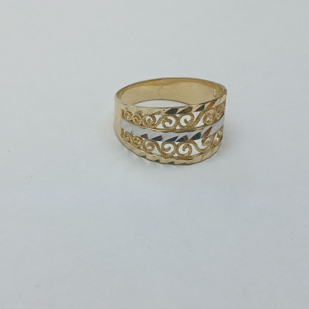 ANILLOS TIPO FILIGRANA 14K TALLA 8.5 3 GR (NUEVO)
