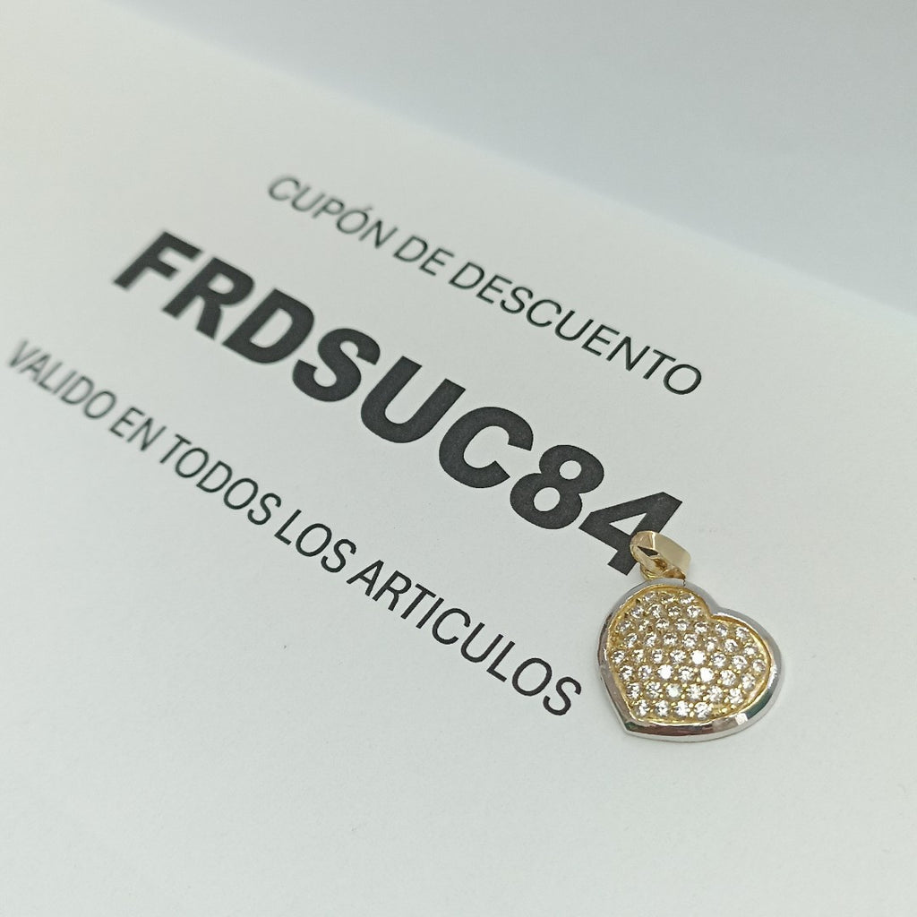 DIJE CORAZON CON CIRCONIAS 14K 1.8 GR (NUEVO)