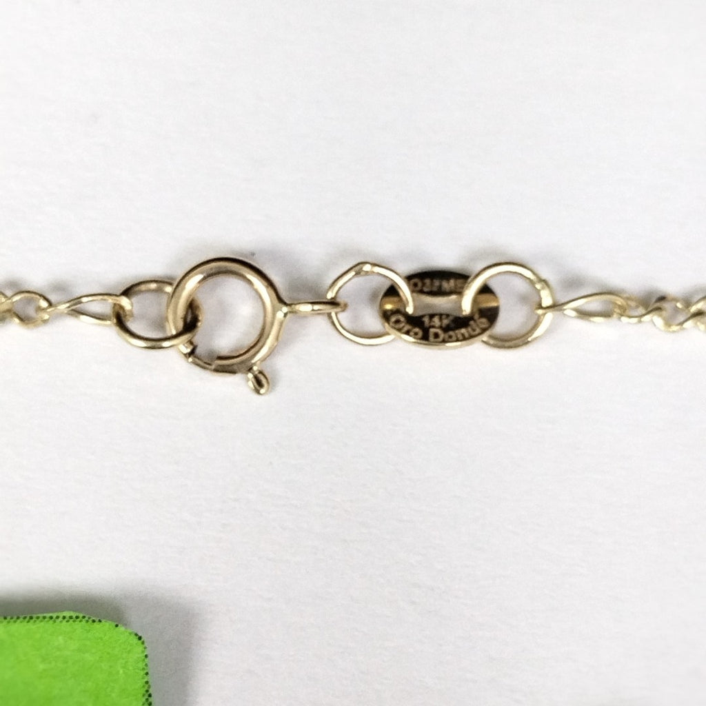 CADENA GARGANTILLA 3X1 CON ESFERAS COMBINADAS 14K 45 CM 3.1 GR (NUEVO)
