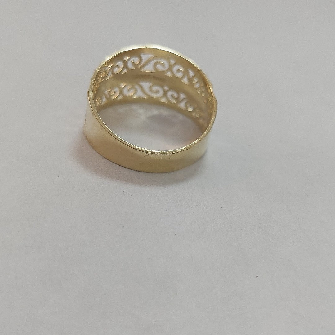 ANILLOS TIPO FILIGRANA COMBINADO 14K TALLA 7 2.5 GR (NUEVO)