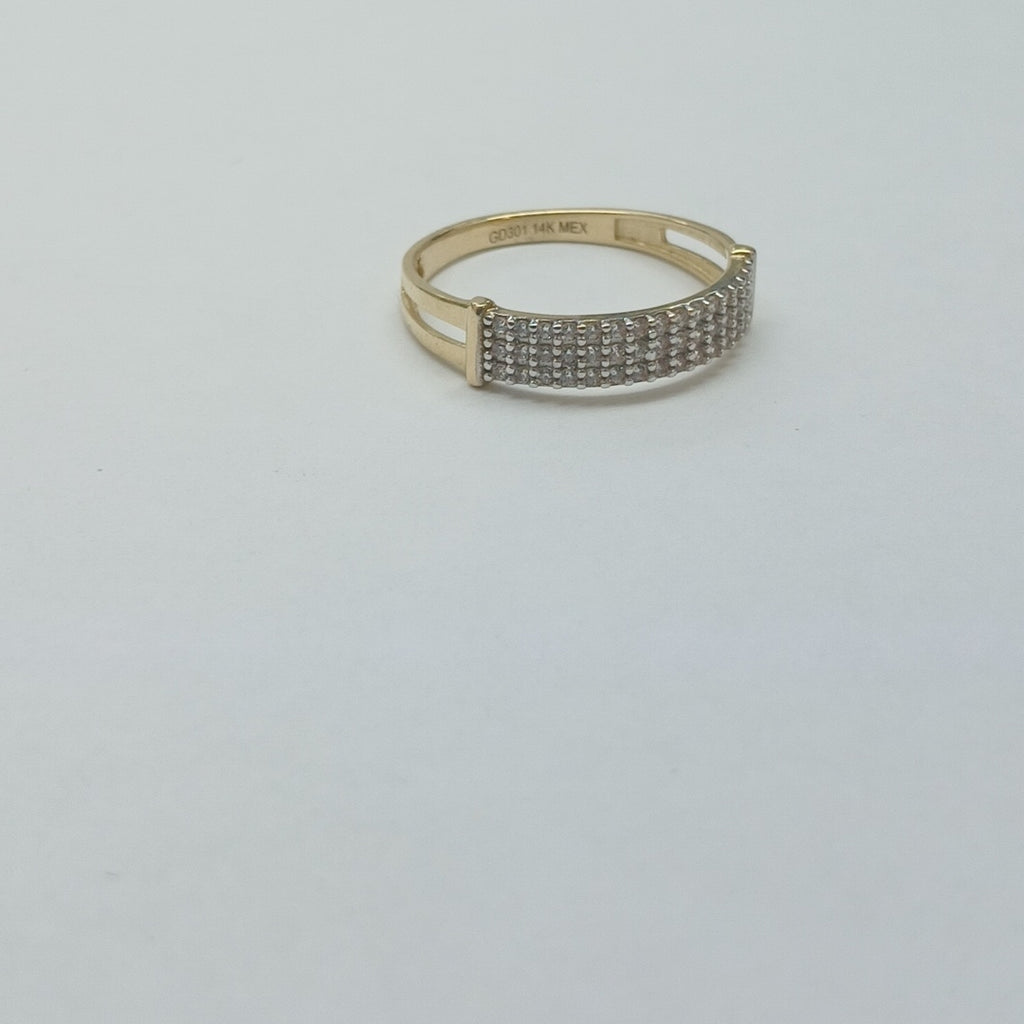 ANILLO ANILLITO C CIRCONIAS 14K 7 TALLA 1.6 GR (NUEVO)