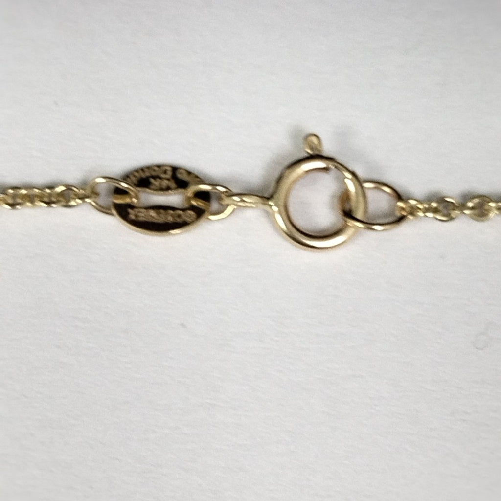 CADENA TEJIDO GARGANTILLA ESPECIAL C FLORES 14K 45 CM 3 GR (NUEVO)
