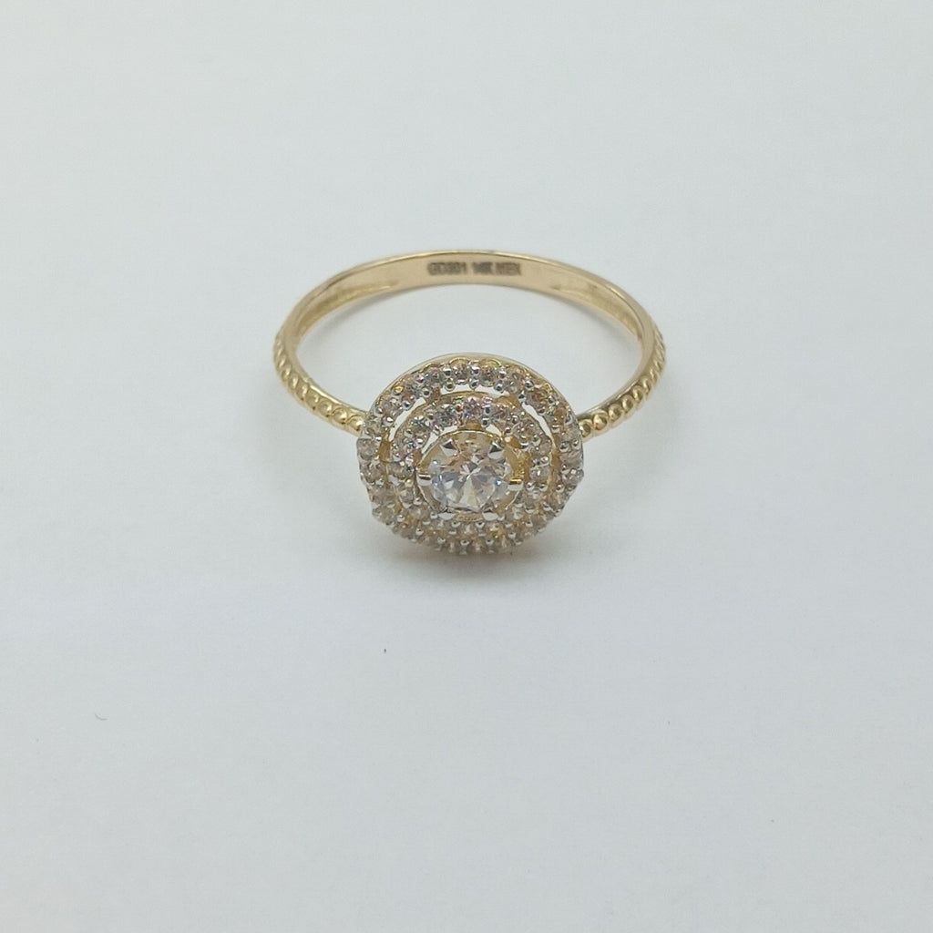 ANILLO ANILLITO C CIRCONIAS 14K 8 TALLA 2 GR (NUEVO)