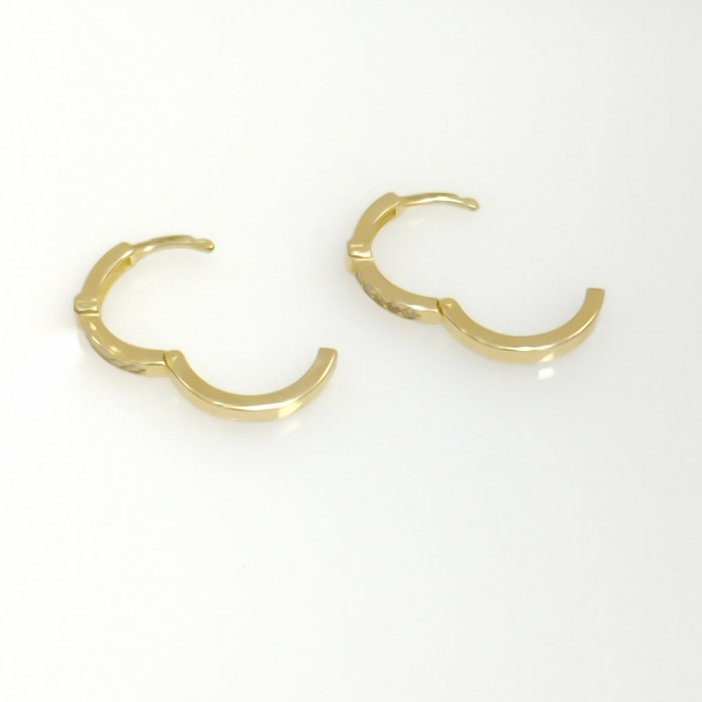 ARETES HUGGIES C CIRCONIA 14K 2 GR (NUEVO)
