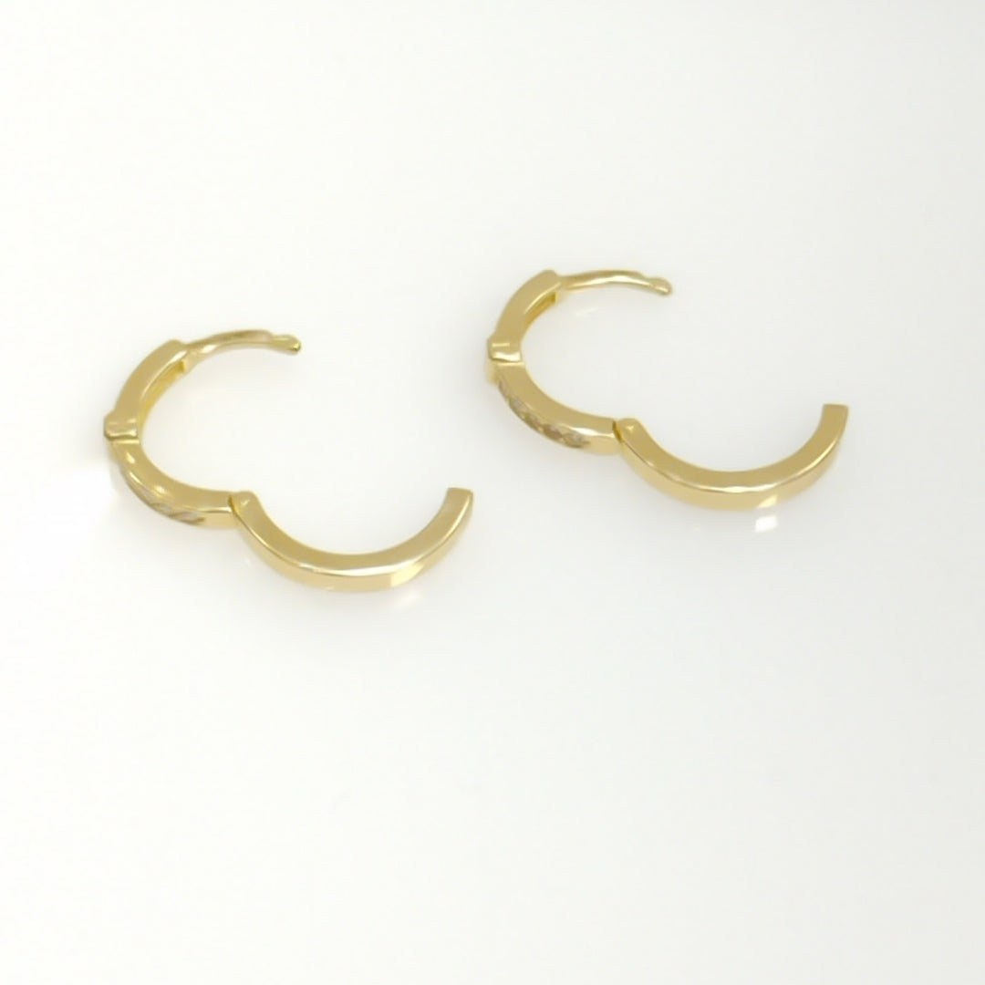 ARETES HUGGIES C CIRCONIA 14K 2 GR (NUEVO)