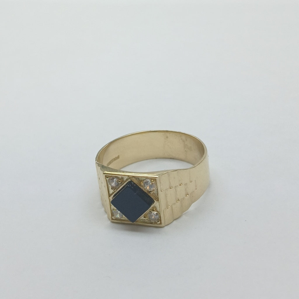 ANILLOS C ONIX Y CIRCONIAS 14K TALLA 10 4.4 GR (NUEVO)